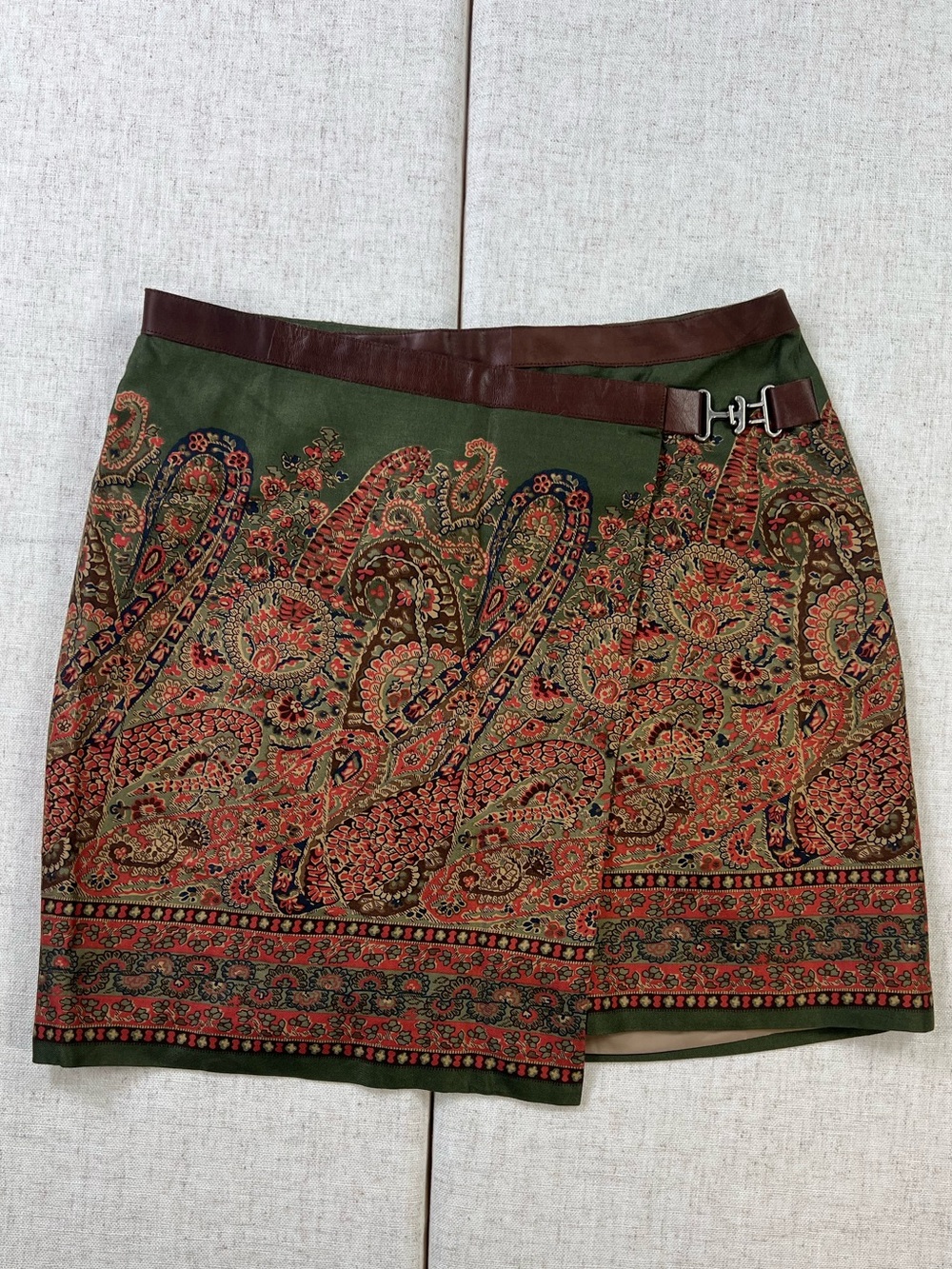RALPH by Ralph Lauren Vintage Paisley Mini Skirt Size US 6, heritage fall boho